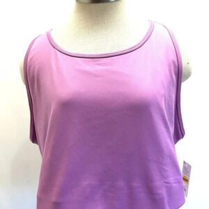 NWT TEK GEAR Women Workout Gear Athletic Pink Cropped Tank Sports Bra Plus Sz 4X